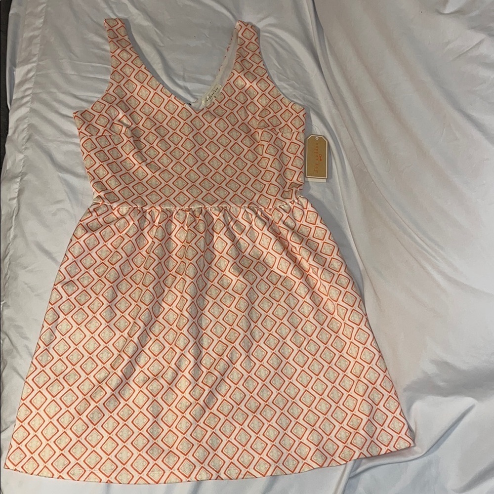Copper Key Orange Pink Sleeveless Sundress
